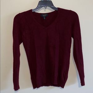 thin maroon sweater